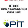 Optionpit – Portfolio Management-Earn 12 Hours CE Credits
