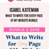 Isabel Kateman – What to Write for Every Page of My Website Bundle